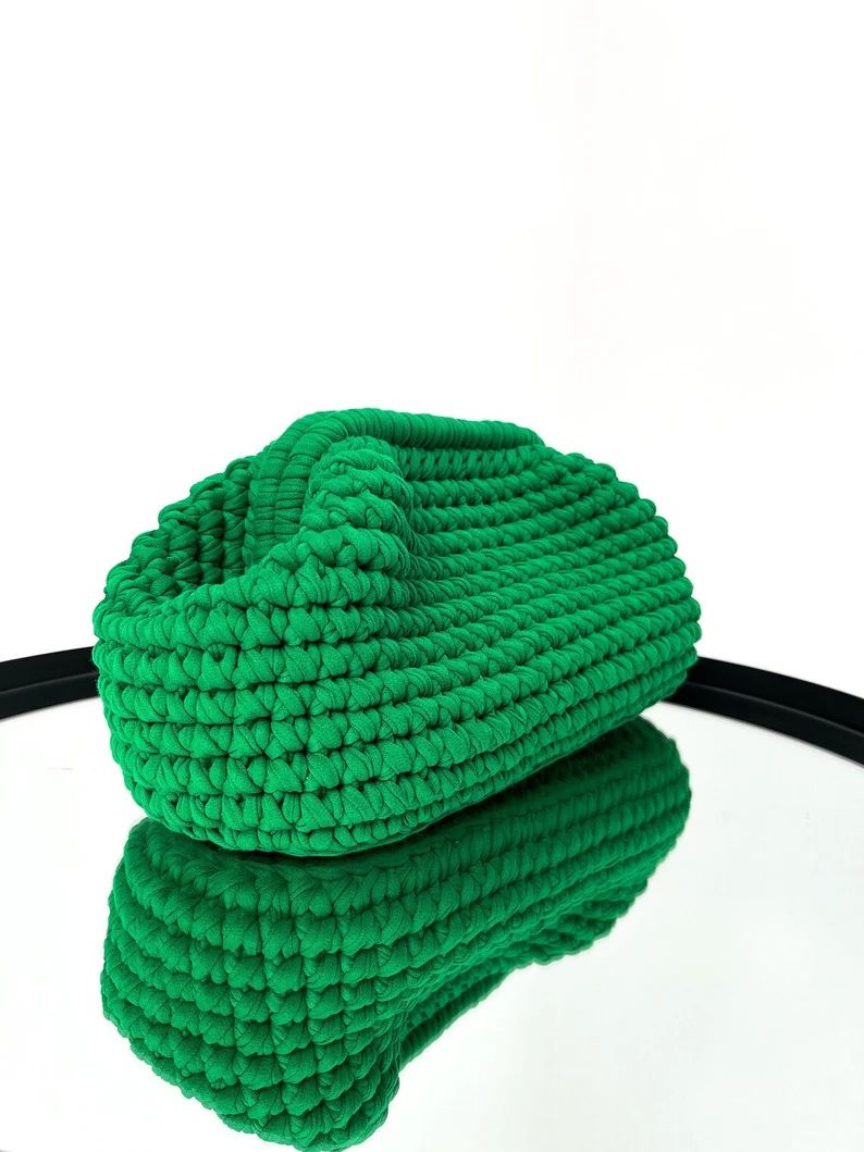 Knitted Green Clutch Designer Crochet Clutch Summer Handmade | Etsy | Etsy (US)
