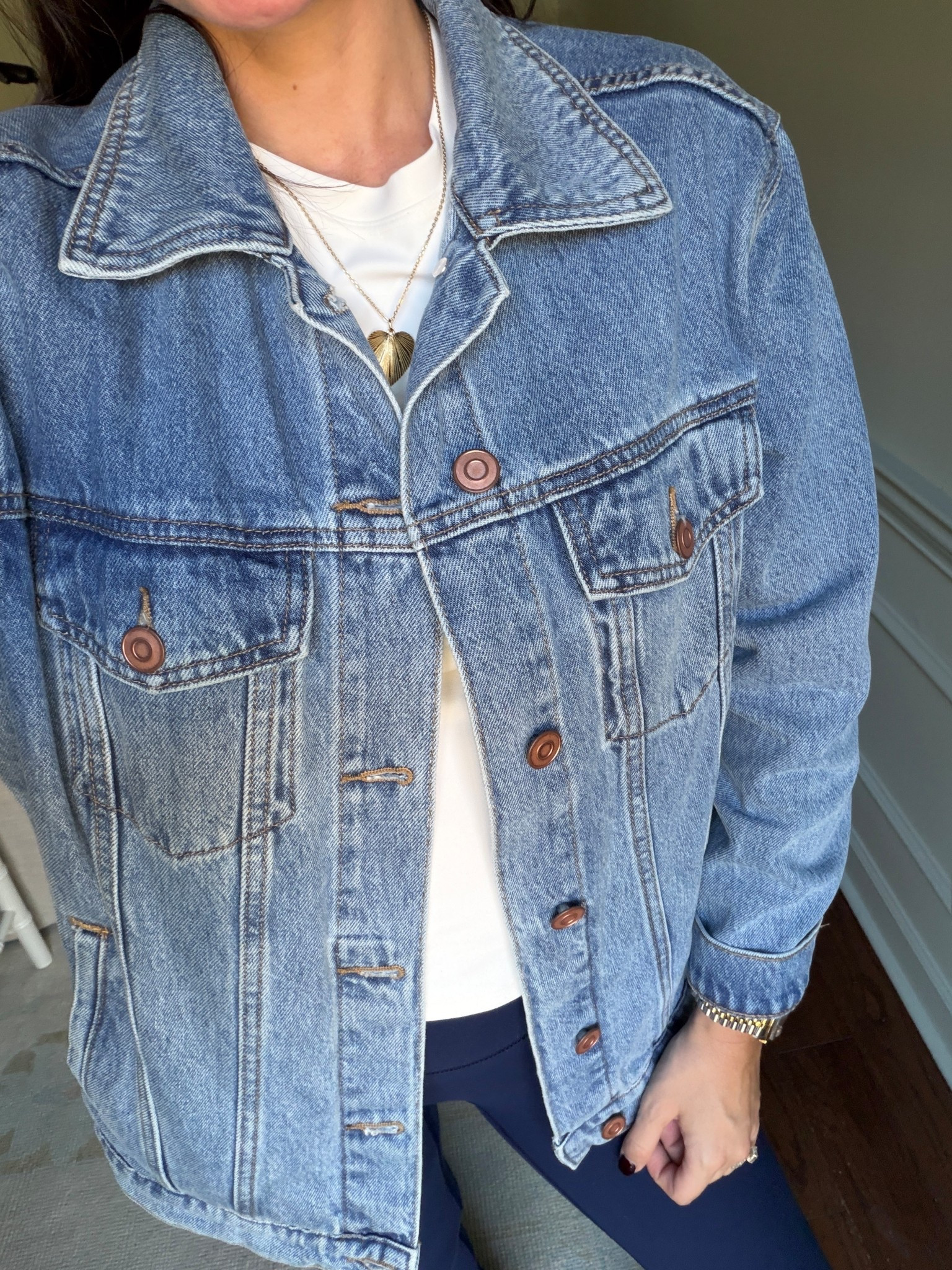 Favorite denim jacket! In an xs! 

#LTKSeasonal #LTKFindsUnder50 #LTKFindsUnder100