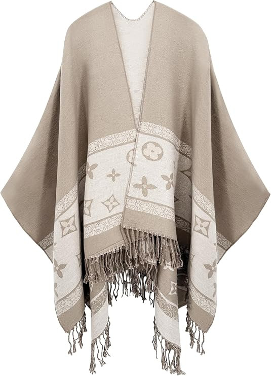 Women Shawl Wrap Open Front Poncho Ruana Cape Cardigan for Fall Winter Travel Gift | Amazon (US)