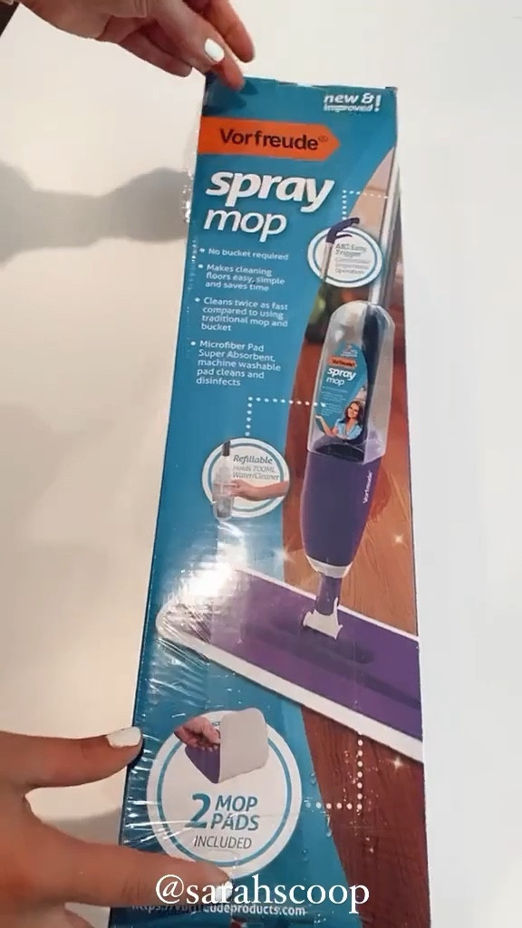 Vorfreude Floor Mop with Integrated Spray, Refillable 700ml Capacity Bottle