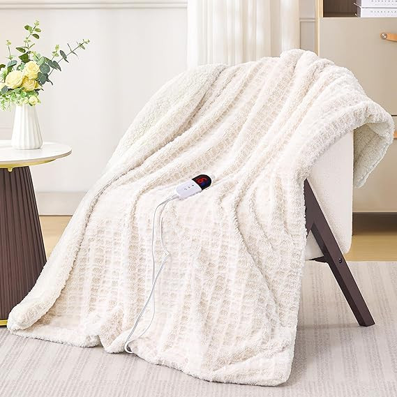 Waffle Heated Throw Blanket 50"x60" – Electric Blanket with 6 Heat Levels & 4 Timer Settings, U... | Amazon (US)