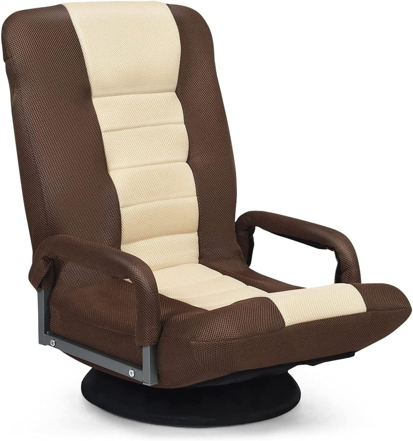 ERGOMASTER 360 Degree Swivel Video Gaming Floor Chair w/Armrests, Adjustable 6-Position Folding F... | Amazon (US)