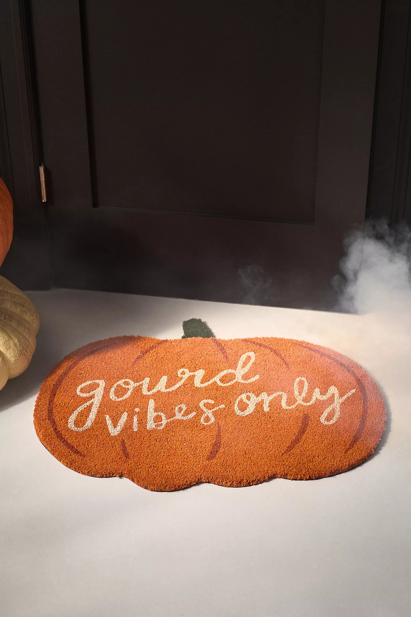 Pumpkin-Shaped Coir Printed Doormat | Anthropologie (US)