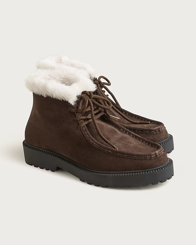 Lug-sole boots in suede | J. Crew US