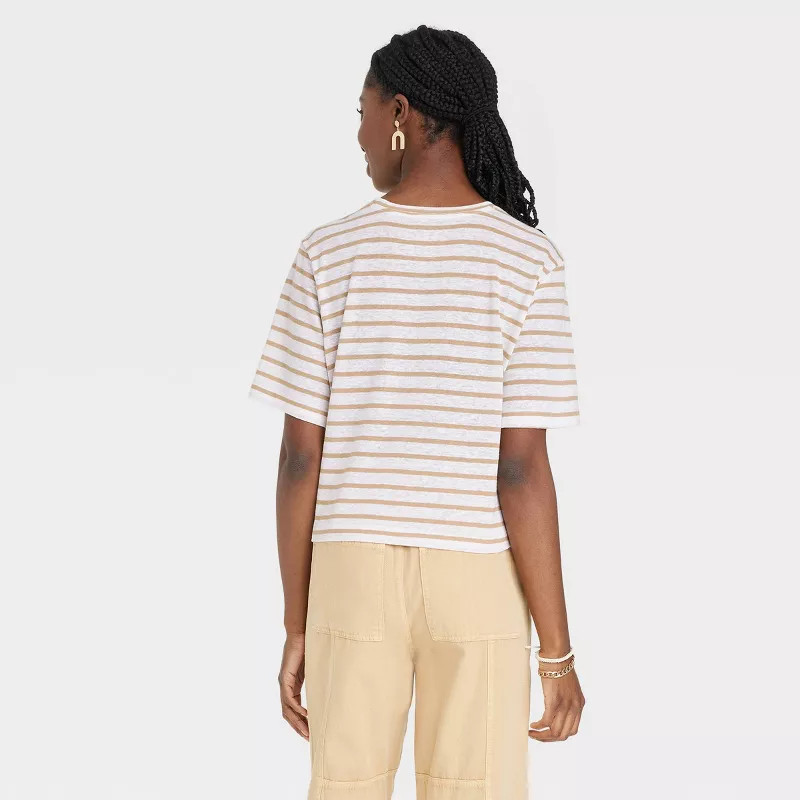 Women's Linen Boxy Short-Sleeve T-Shirt - Universal Thread™ | Target