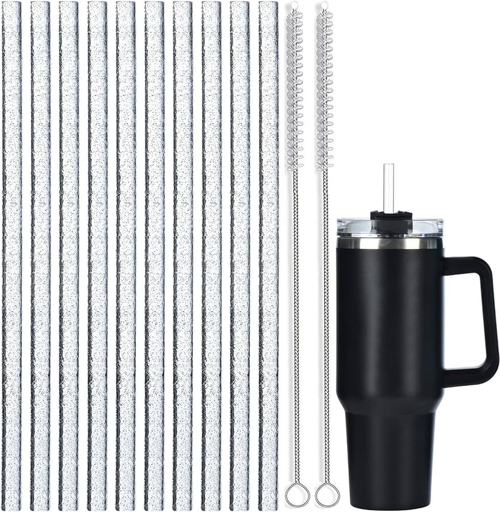 ALINK 10 Pack Replacement Straws for Stanley 40 oz 30 oz Tumbler, 12 in Long Reusable Plastic Cle... | Amazon (US)