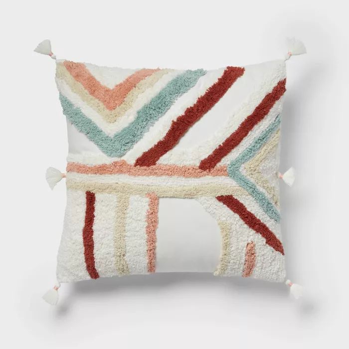 Square Textured Throw Pillow Cream - Opalhouse&#8482; | Target