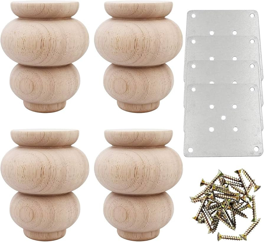 Btibpse Wood Furniture Legs 4 Inch Sofa Couch Chair Ottoman Loveseat Cabinet Legs Replacement Fee... | Amazon (US)