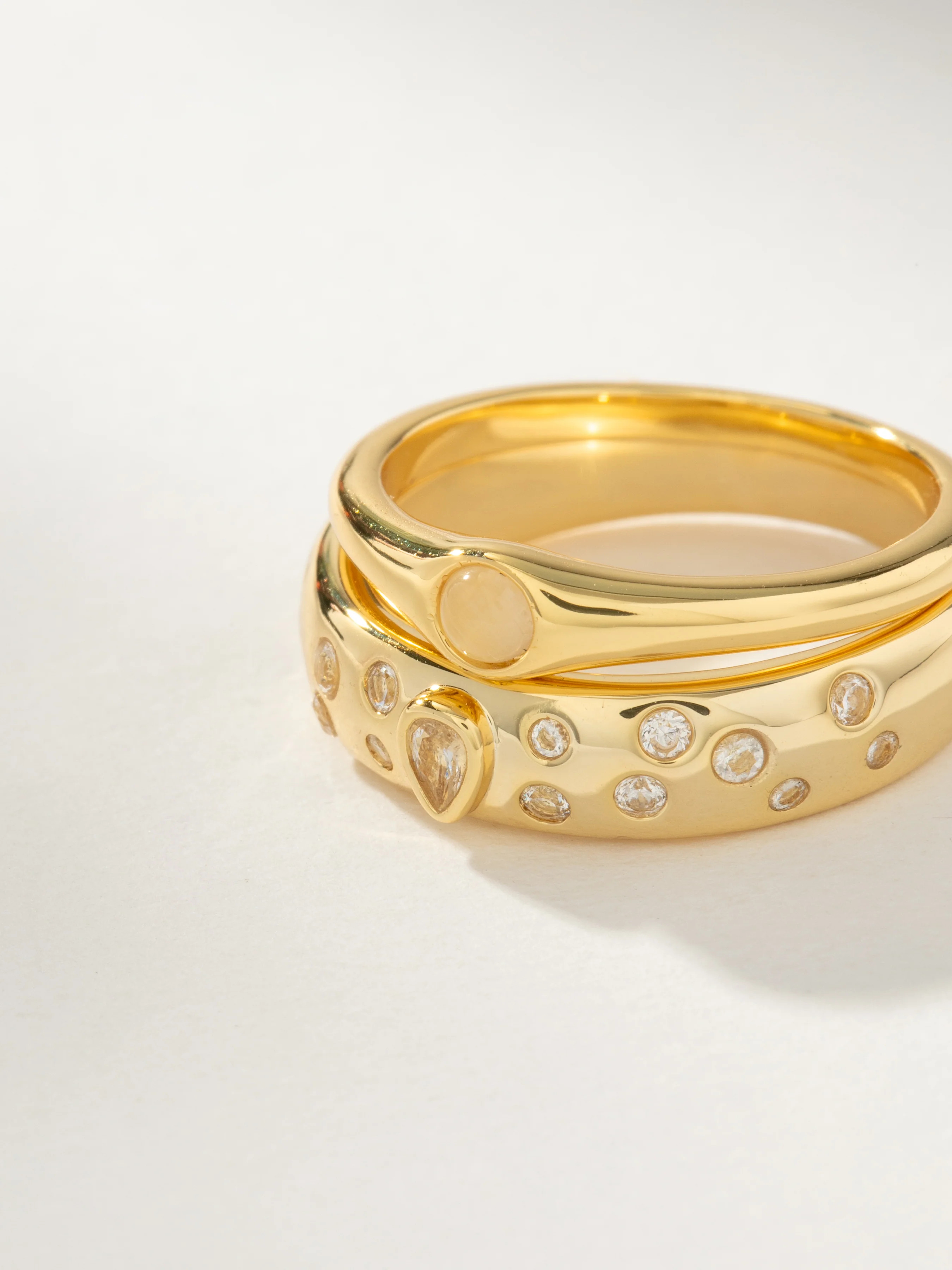 Gold Aqua Ring Stack of 2 | Gold Ring Set | Uncommon James | Uncommon James