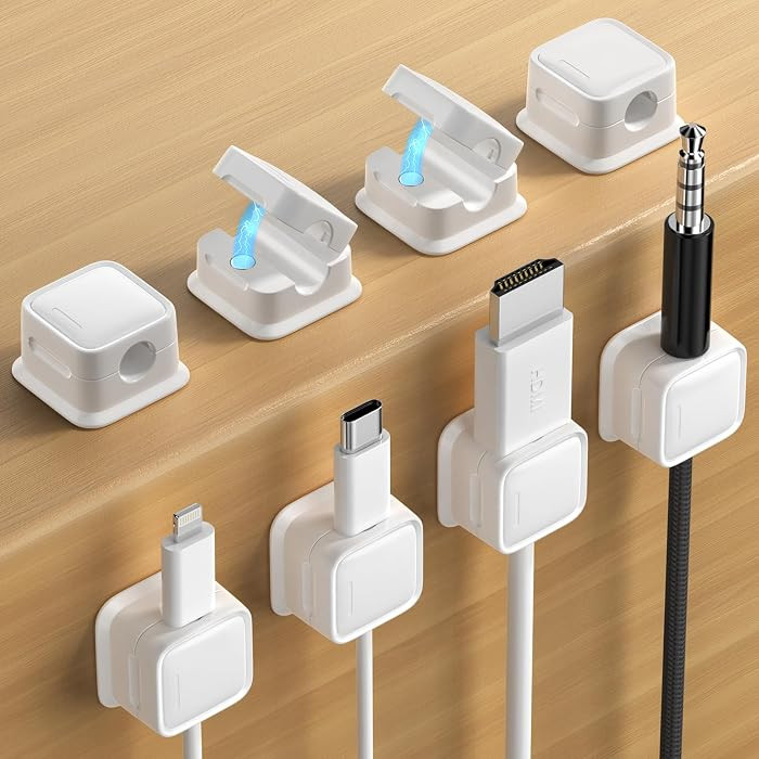 8 Pack Magnetic Cord Organizer Holder,Strong Adhesive Desk Cable Management Easy Open,Organize Ph... | Amazon (US)