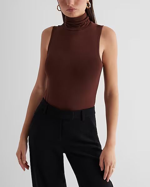 Supersoft Fitted Turtleneck Sleeveless Bodysuit | Express