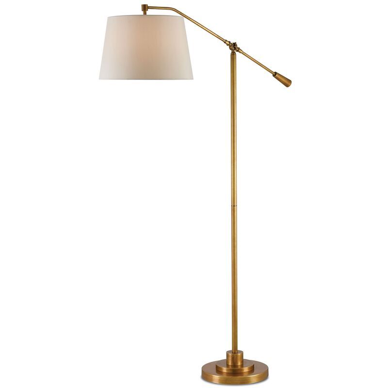 Maxstoke Floor Lamp, Antique Brass/Beige | One Kings Lane