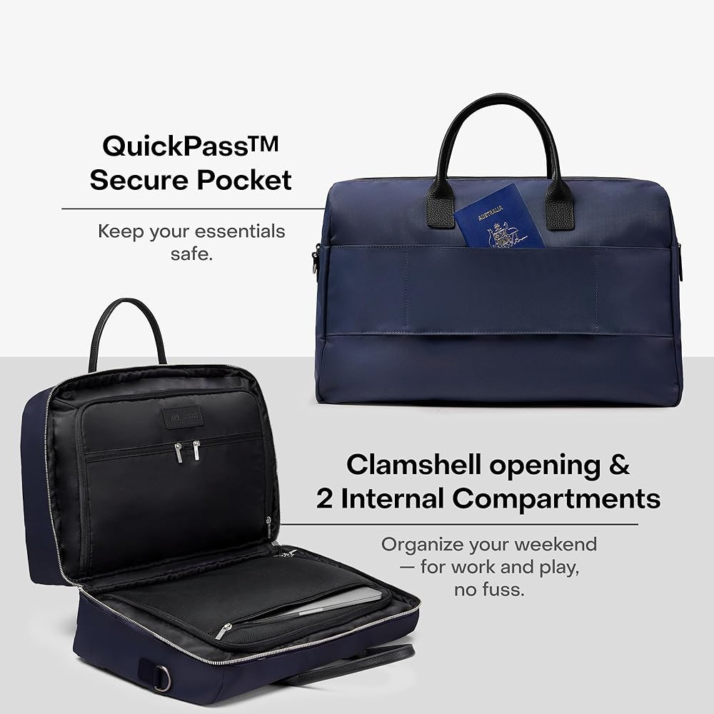 Carry All Split Weekender - Stylish Carry On Bag for Personal & Work, Zipped Pockets & Pass-Throu... | Amazon (US)