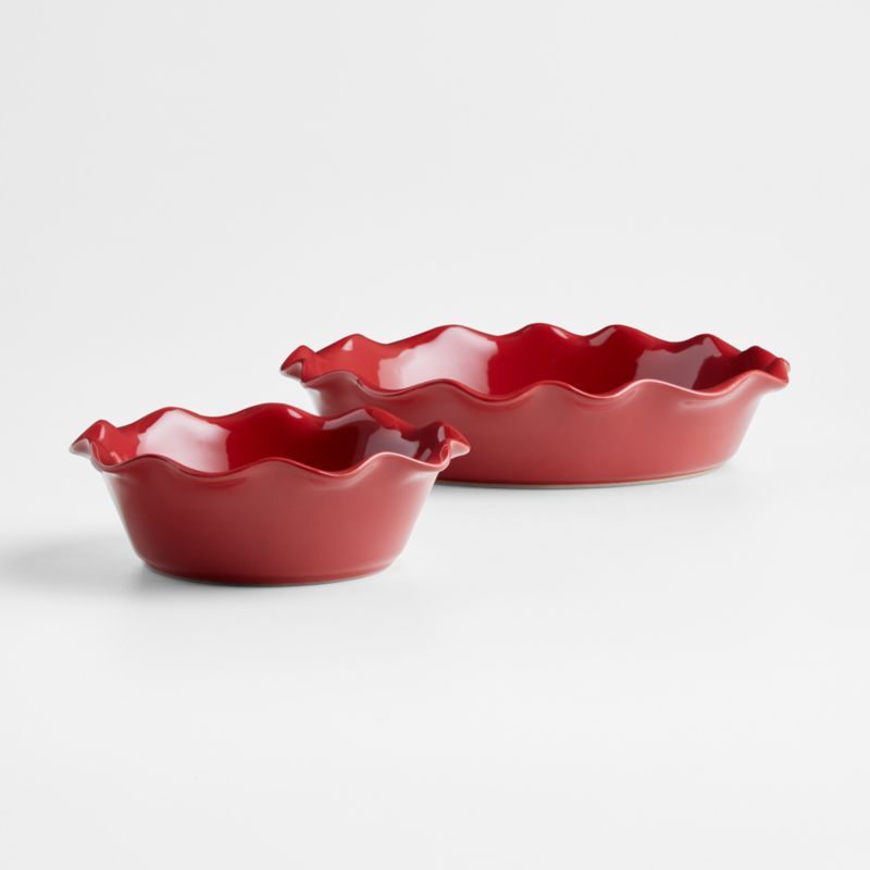 Red Ruffled Pie Dishes | Crate and Barrel | Crate & Barrel