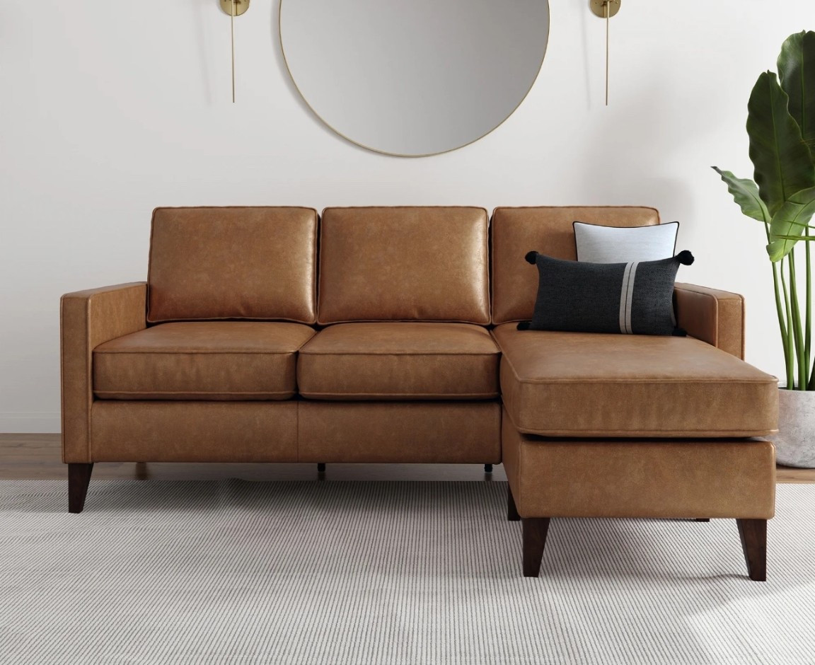 Jianna Faux Leather Reversible Sectional, Saddle Brown

#LTKStyleTip #LTKHome #LTKSeasonal