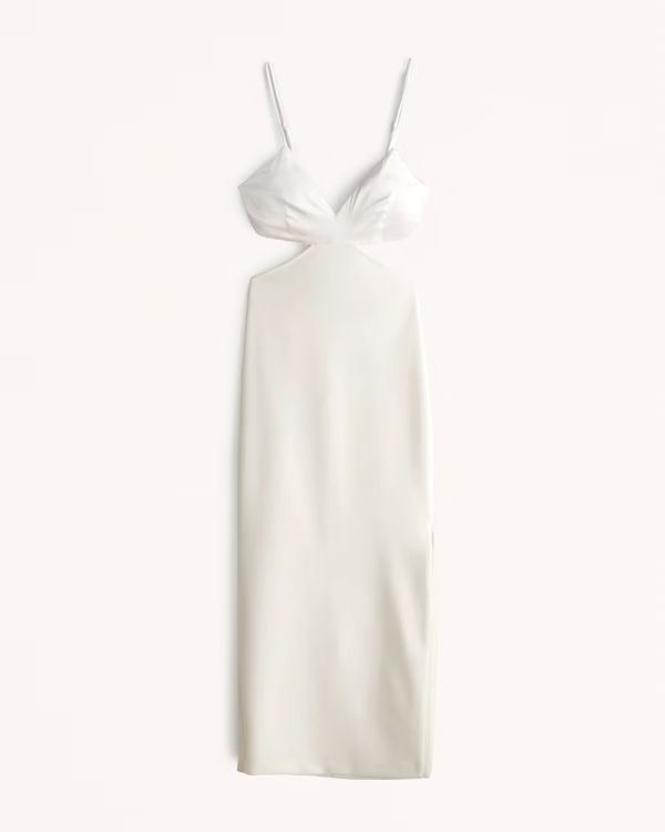 Mixed Fabric Midi Dress | Abercrombie & Fitch (US)