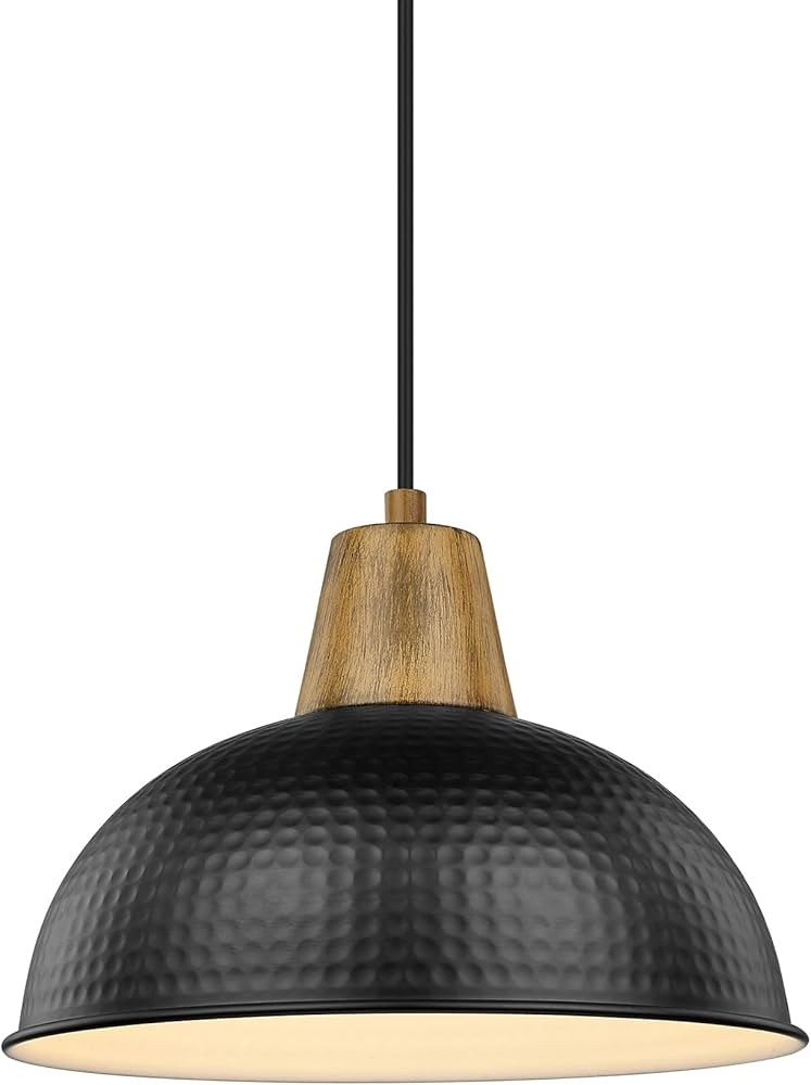 FEMILA Pendant Lights, Black Pendant Lighting for Kitchen Island with Hammered Metal Shade, 10.2 ... | Amazon (US)