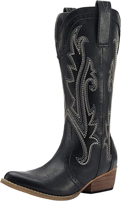 HISEA Rollda Cowboy Boots Women Western Boots Cowgirl Boots Ladies Pointy Toe Fashion Boots | Amazon (US)