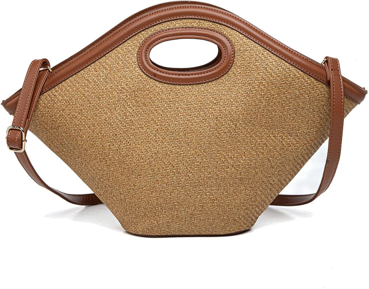 Large Rattan Tote Bag For Women Designer Summer Beach Wicker Purse Woven Vacation Straw Handbag | Amazon (US)