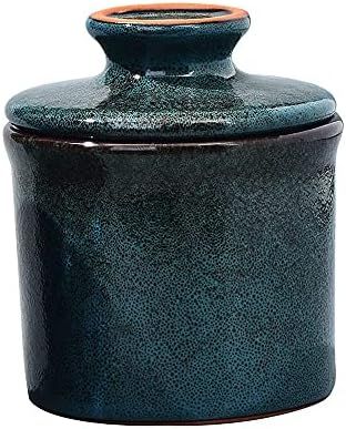 Teapeak Pottery Butter Keeper Crock - Ceramic Butter Dish with Water Line for Countertop, Keep Bu... | Amazon (US)