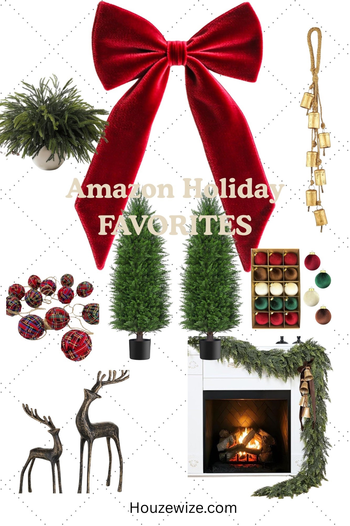 Get the Ralph Lauren inspired look this Christmas with these awesome Amazon finds.  Big red velvet bow, beautiful, thick garland, classic Christmas decor. N

#LTKHome #LTKSeasonal #LTKHoliday