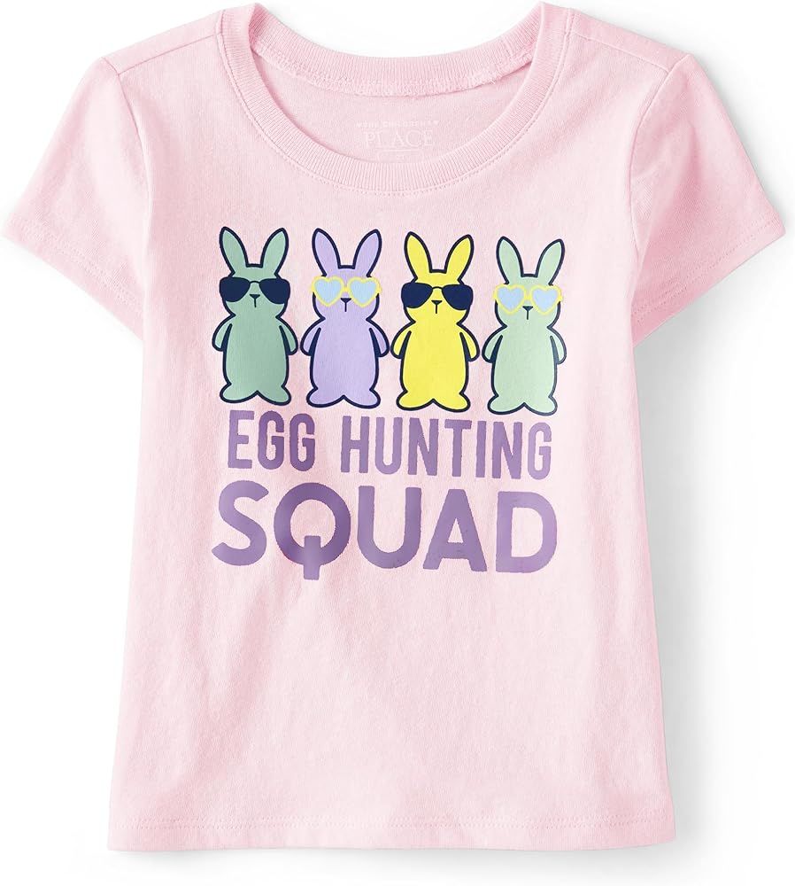 The Children's Place baby girls Egg Hunting Squad Graphic Short Sleeve Tee | Amazon (US)