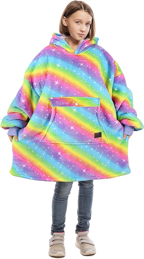 Catalonia Blanket Hoodie for Kids, Oversized Wearable Sherpa Sweatshirt Pullover for Teens Youth,... | Amazon (US)