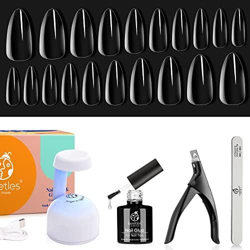 Beetles Easy Gel Tips Nail Extension Kit Halloween Nails, 2 In 1 Nail Glue Gel Base Coat with Pre... | Amazon (US)
