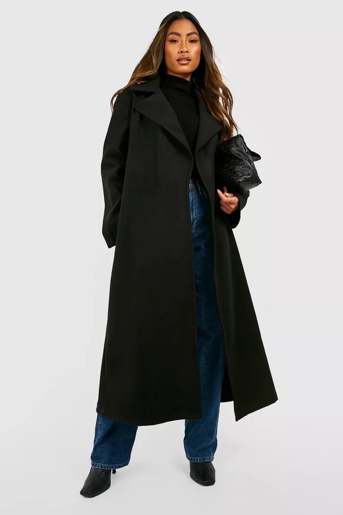 Oversized Maxi Wool Look Coat | boohoo (US & Canada)