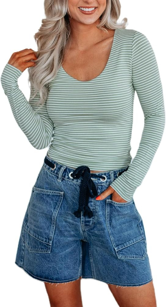 ICNGLKSND Womens Tie Front Wide Straight Leg Denim Shorts Casual Loose Jean Shorts Drawstring Pan... | Amazon (US)