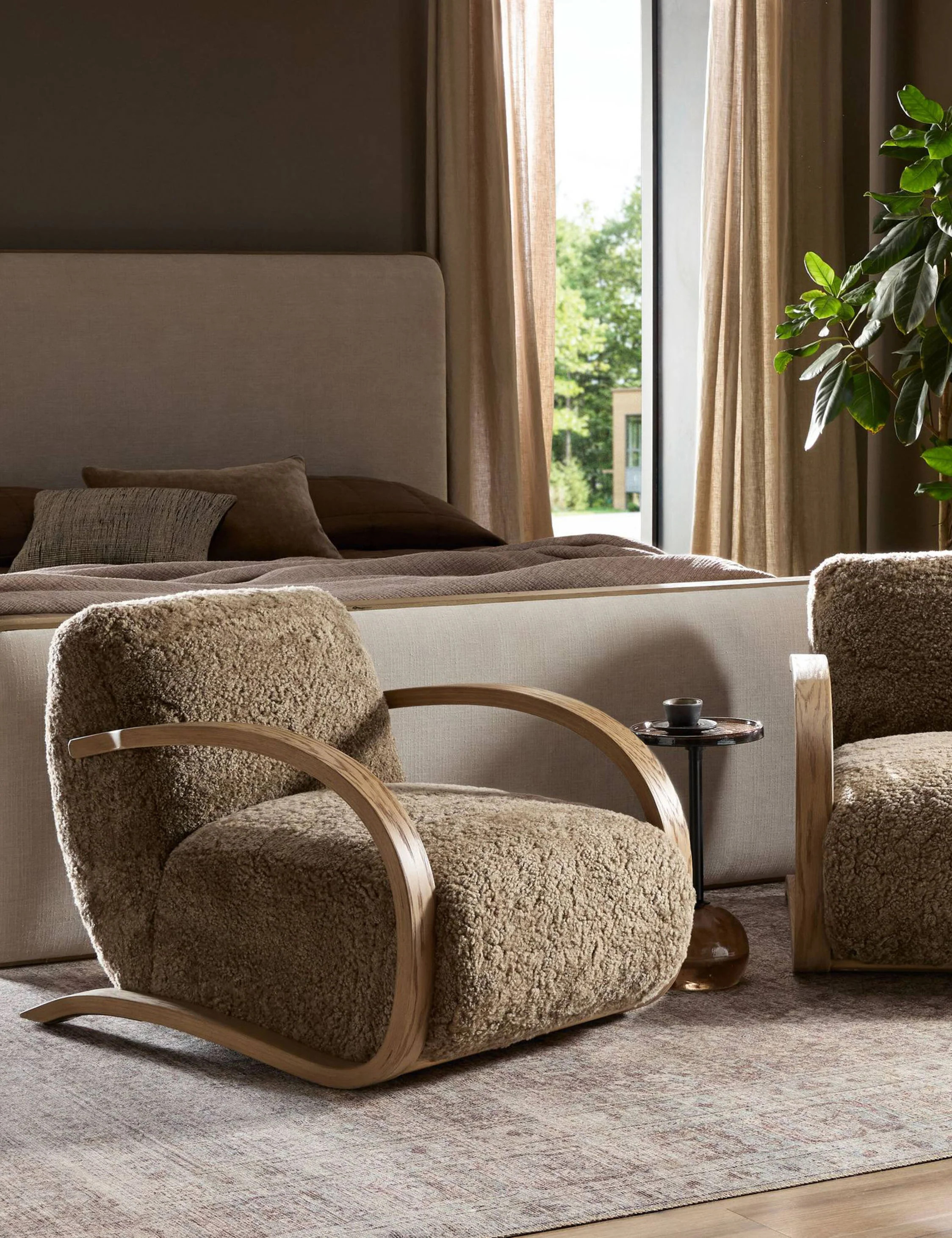 Kisling Accent Chair, Taupe Shearling | Lulu and Georgia 