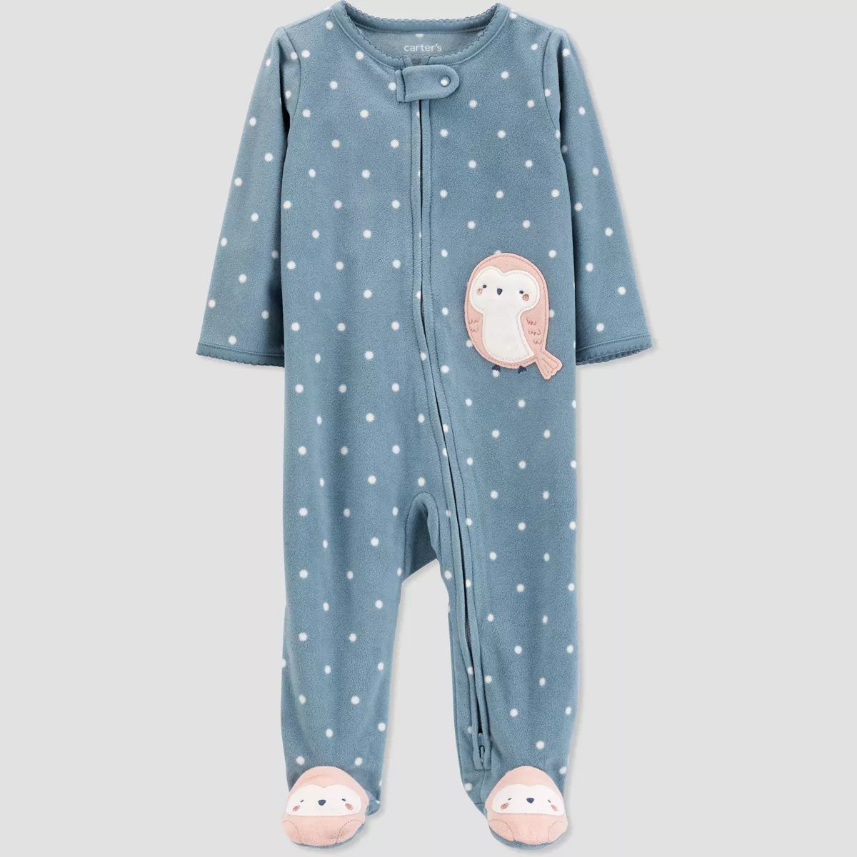 Carter's Just One You®️ Baby Girls' Owl Fleece Footed Pajama - Blue | Target