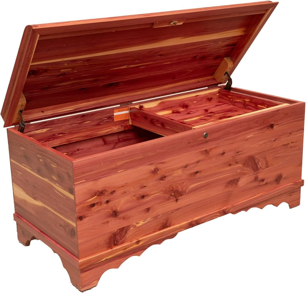 Cedar Hope Chest with Waterfall Top – Amish Cedar Chest w/ Anti-Slam Hinges – Hope Chest with... | Amazon (US)