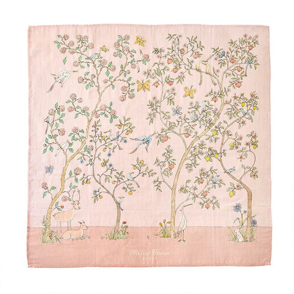 Atelier Choux Carré – In Bloom Pink Swaddle | Caitlin Wilson Design