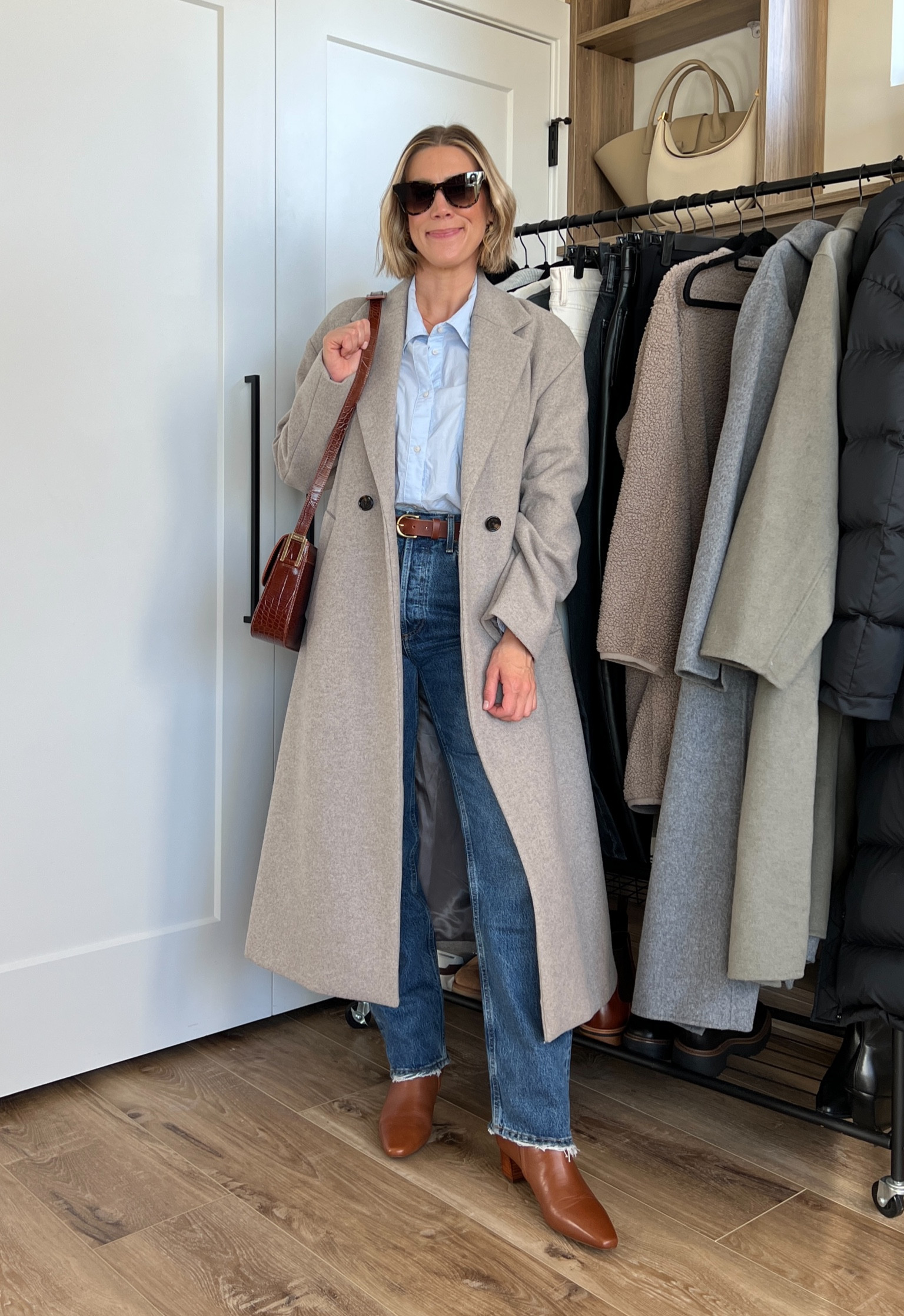 Wearing small button-up, 25 jeans (sized down), small wool coat, small belt, boots tts 

#LTKSeasonal #LTKfindsunder100 #LTKfindsunder50