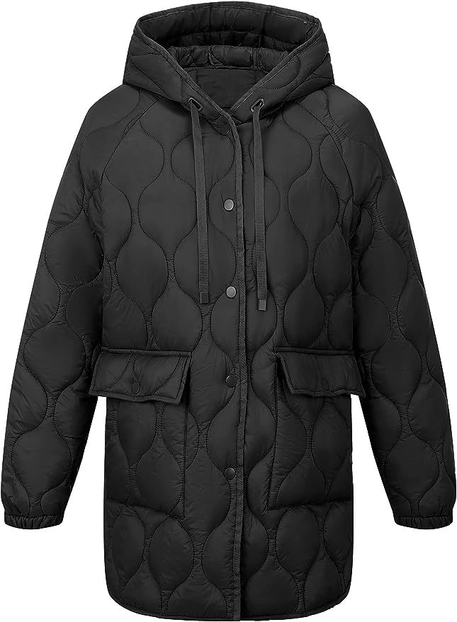 Women's Puffer Jacket Hooded 2022 Fall Fashion, RISISSIDA Loose Oversized Quilted Packable lightw... | Amazon (US)