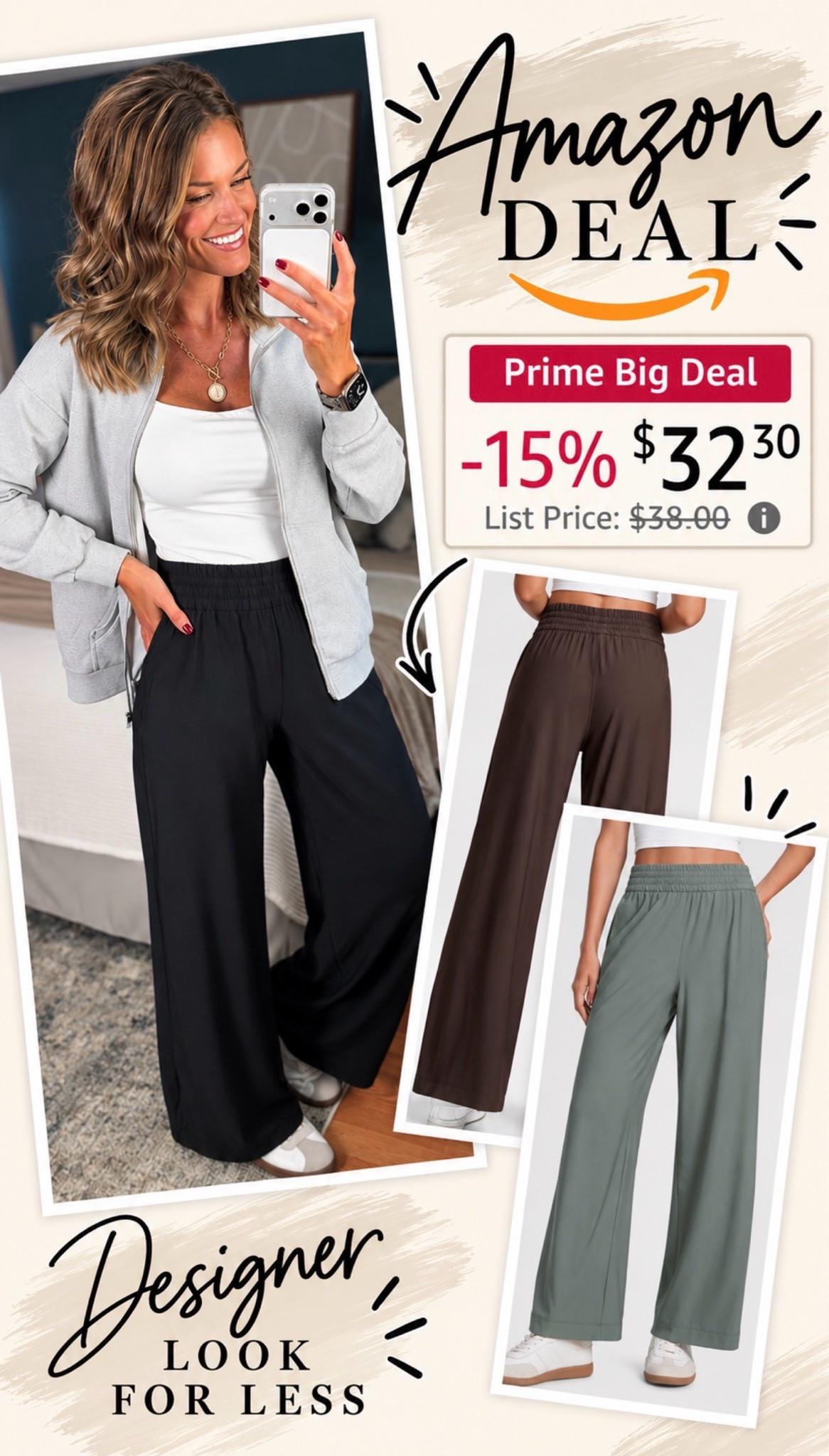 Vuori “look for less”. No need to spend over $100. 
Wearing medium 32 inseam
Jacket small