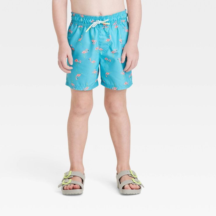 Toddler Boys' Flamingo Swim Shorts - Cat & Jack™ Blue | Target