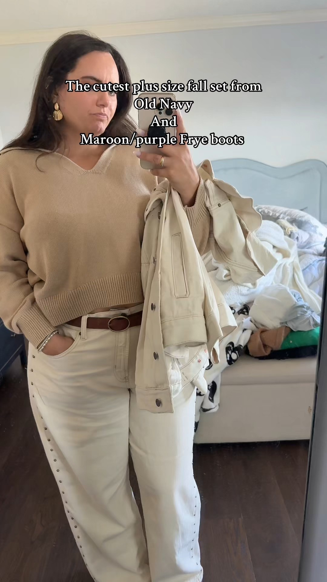 The cutest fall matching set. Plus size. Old navy and Frye boots. Size 18 pants size xl sweater 2x belt and size 10 boots. 

#LTKMidsize #LTKPlusSize #LTKSeasonal