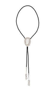 petit moments Dolly Bolo Tie Necklace in Pearl & Silver from Revolve.com | Revolve Clothing (Global)