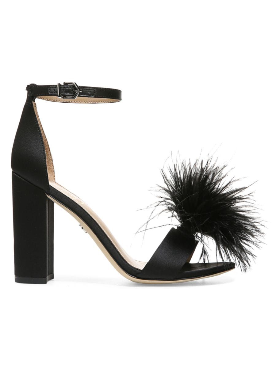 Yaro Satin Feather Sandals | Saks Fifth Avenue