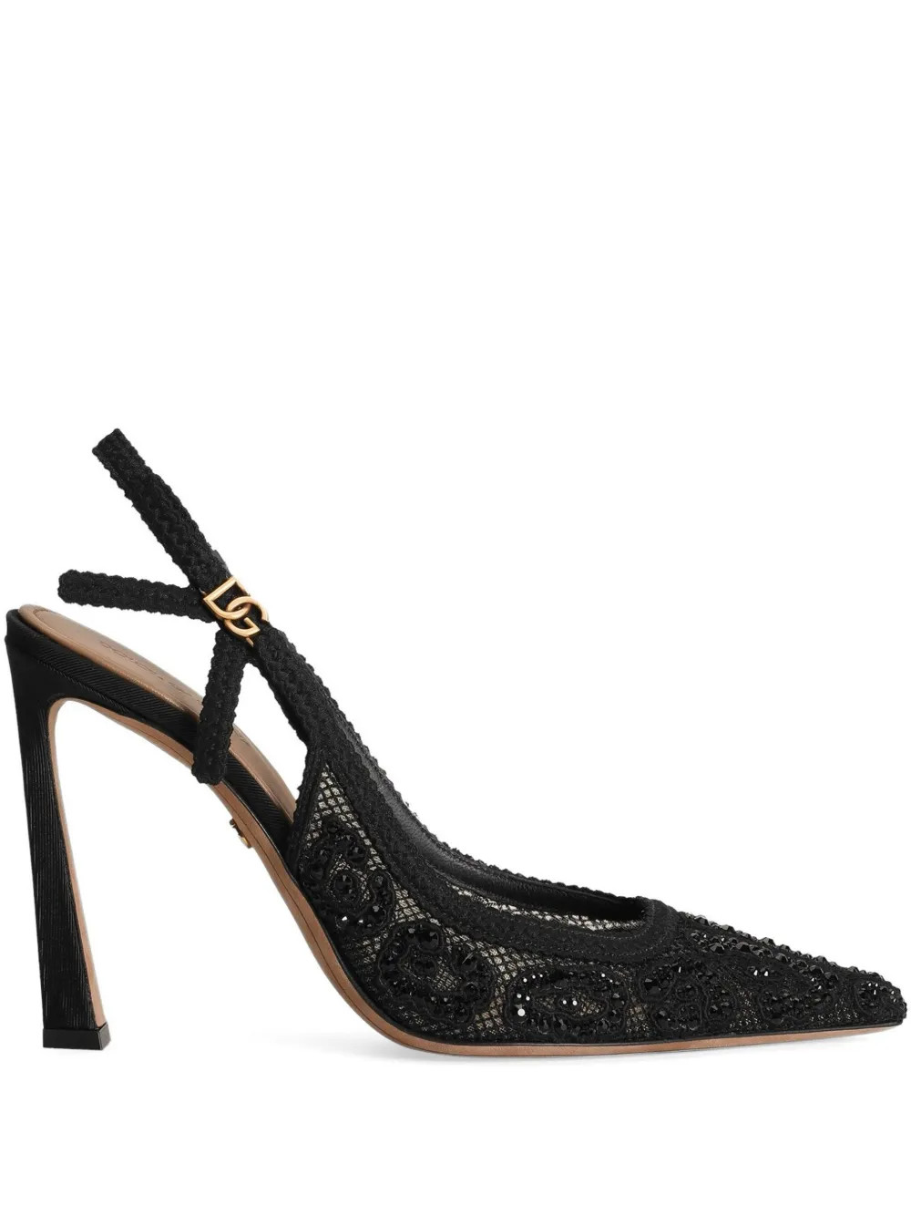 Dolce & Gabbana Lace Slingback Pumps | Black | FARFETCH | Farfetch Global