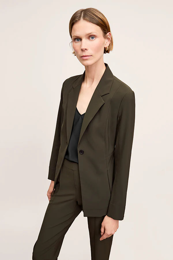 Moreland Travel Blazer - OrigamiTech :: Olive | MM LaFleur