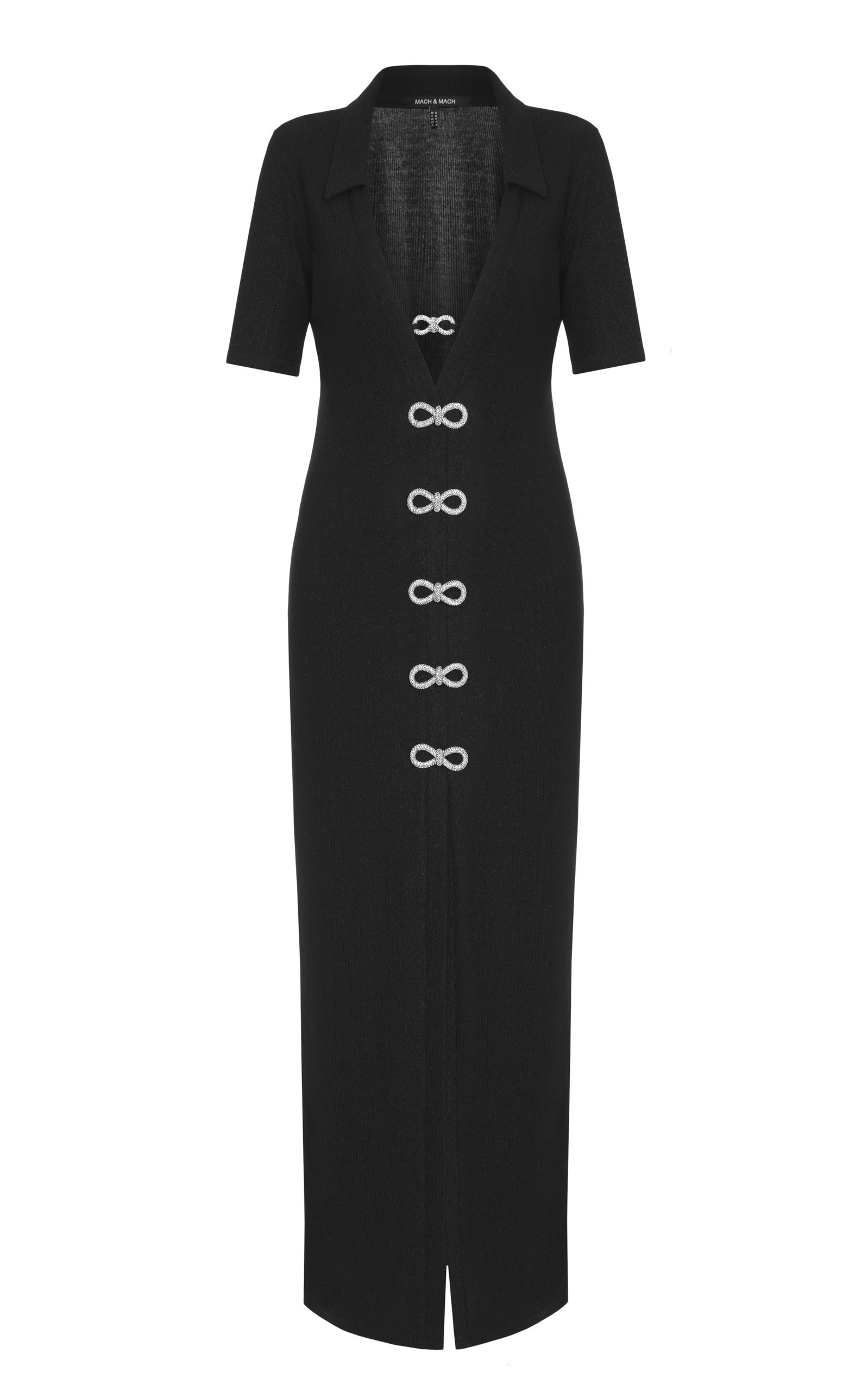 Crystal-Embellished Ribbed-Knit Midi Shirt Dress | Moda Operandi (Global)