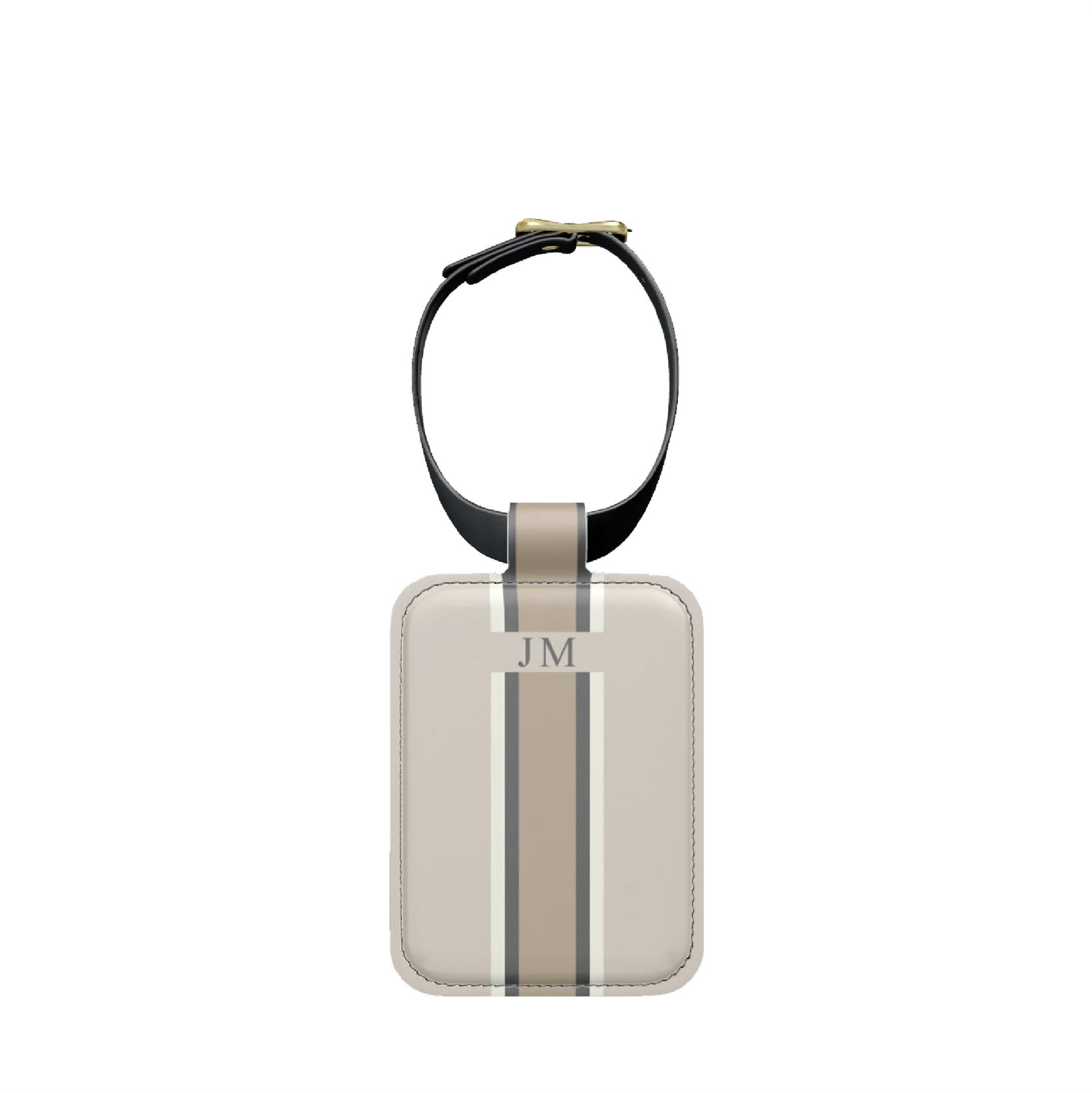 Lily & Bean Classic Beige Personalised Double Sided Luggage Tag | Lily and Bean
