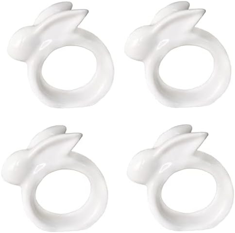 Porcelain Rabbit Napkin Rings - Easter Bunny Napkin Ring Holder for Dinning Room Table Decor, Set... | Amazon (CA)