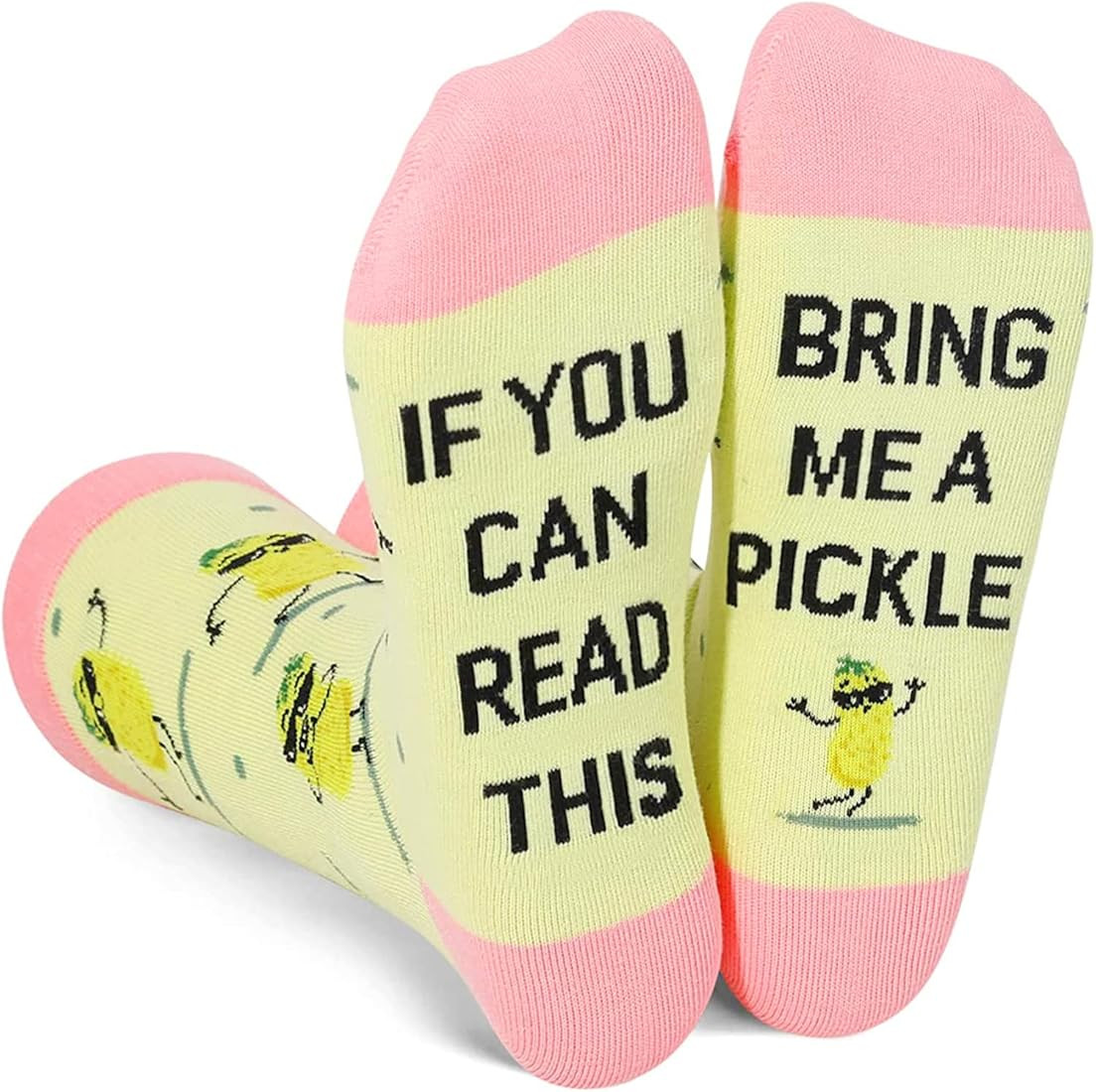 Zmart If You Can Read This Bring Me Pickle Bacon Hot Dog Pizza Socks for Women, Funny Pickle Bacon H | Amazon (US)