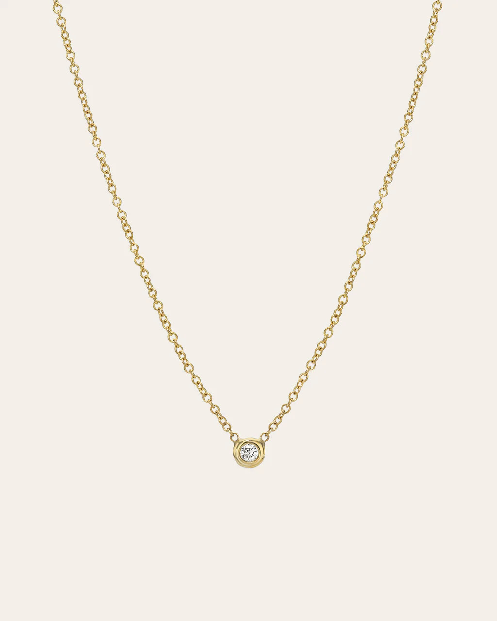 Mini Bezel Diamond Necklace | Zoe Lev Jewelry