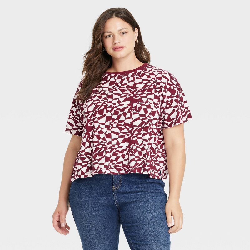 Women's Plus Size Short Sleeve Jersey Boxy T-Shirt - Ava & Viv™ | Target