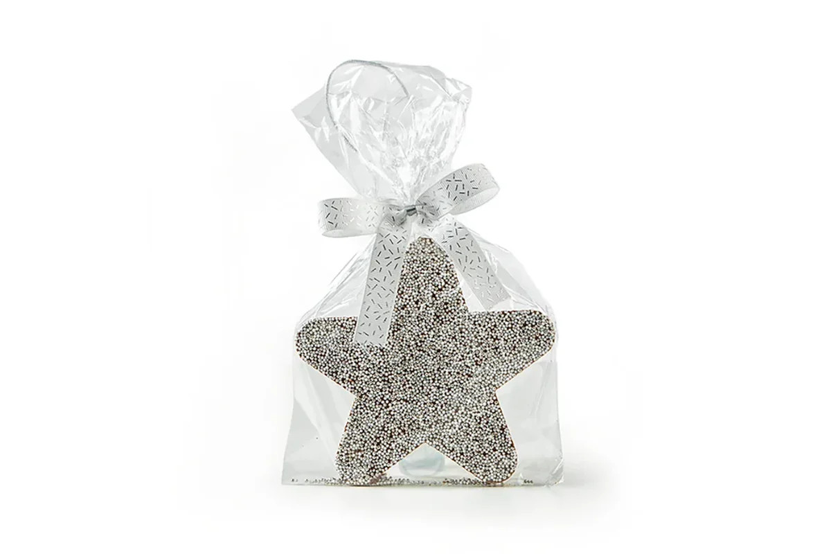 Chocolate Star Ornament Silver Tri-Connect | Lucy's Market